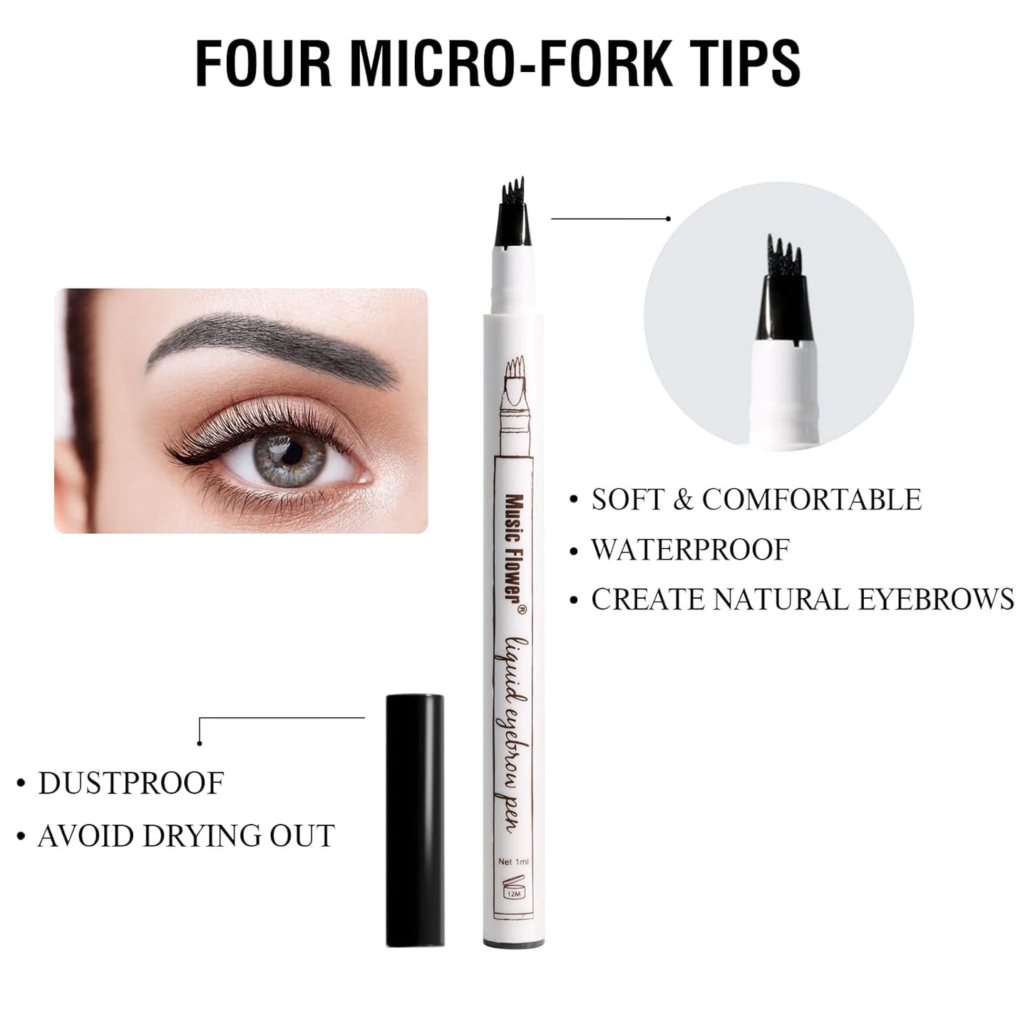 New Waterproof Eyebrow Pencil with Micro-Fork Tip | Multi- Purpose Usage for Eyebrows & hair line 😍BUY 1 GET 1 FREE 😍
