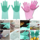 Magic Silicone Dish Washing Gloves, Silicon Cleaning Gloves, Silicon Hand Gloves for Kitchen Dishwashing and Pet Grooming, Great for Washing Dish, Car, Bathroom | Multicolor
